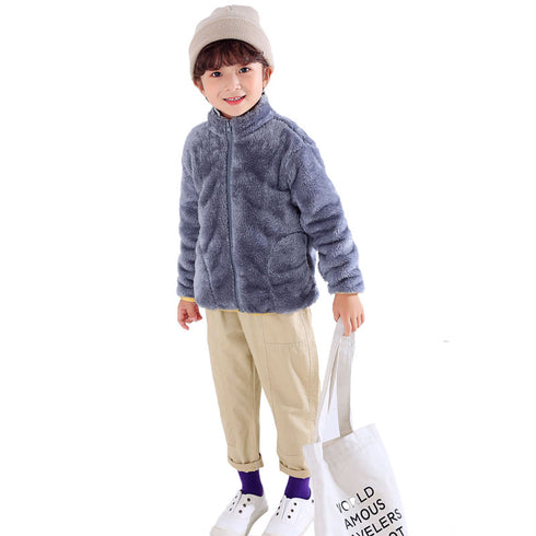 Flannel Coat with Velvet Padding